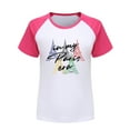 thumbnail image 4 of Toddler Girls Summer Tops Tees Stylish Letter Graphic Color Block Raglan Short Sleeved Casual Tee Blouse Spring Shirts For Boy 8-9T, 4 of 4