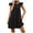 Black, variant on vigerkar Women's Summer Dresses Sleeveless Ruffle Sleeve Round Neck Solid Loose Short Flowy Pleated Mini Dress (Blue, S)