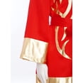 thumbnail image 6 of Haitryli Kids Boys Boxer Themed Outfit Boxing Training Outfit Satin Metallic Hooded Boxing Robes Cloak with Belt Red Gold 12, 6 of 7