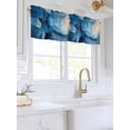 thumbnail image 3 of Valances for Windows Abstract Blue Rod Pocket Cafe Window Treatments Valance Curtains for Kitchen Bathroom Laundry Basement Windows 60"x14", 3 of 9
