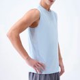 thumbnail image 6 of FRSASU Mens Casual Tank Tops Sleeveless Muscle Shirt Gym Athletic Lounge Casual Breathable Crew Neck Loose Fit Tee Light Blue, 6 of 8