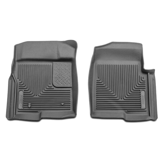Husky Liners 53311 X-Act Contour Floor Liners Fits 2009-2014 Ford F150 Regular Cab, SuperCab & SuperCrew incl. Raptor w/o Manual Transfer Case Shifter Front Row 2 Pc Black