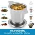 thumbnail image 3 of Zulay Kitchen Large Stainless Steel Tea Filter For Loose Tea, 3 of 6