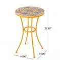 thumbnail image 6 of Brienne Outdoor Yellow Ceramic Tile Side Table with Iron Frame, 6 of 6