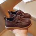 thumbnail image 6 of ITSAME Girls Dress Shoes, Round Toe Soft Sole Adjustable Strap Kids Fashion Comfortable Loafers Brown 8(Toddler), 6 of 7