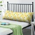 thumbnail image 2 of Lemon Print Body Pillow Cover - Soft & Breathable Fabric, Hidden Zipper, 20"x54", Cute Fruit & Floral Design - Perfect Gift for Lemon Lovers, Summer Decor, Side Sleepers & Pregnancy Support, 2 of 7