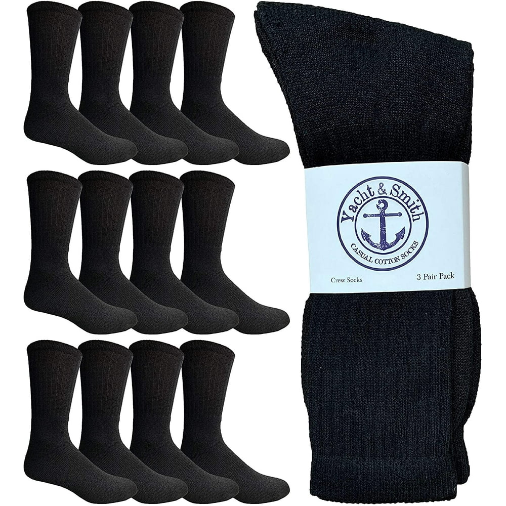 SOCKS'NBULK SOCKS'NBULK Wholesale Bulk Mens Crew Socks, Cotton Big