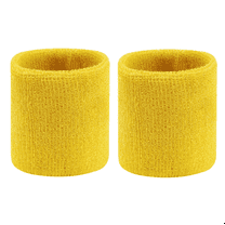 1 Pairs Wrist Sweatband Sports Wristband Sweat Band/Brace Elastic for Men Women Tennis Yellow