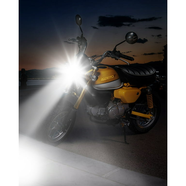 AUXITO Bombilla LED H4 motocicleta, 9003 HB2 3000LM 6000K blanco