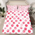 thumbnail image 2 of Manfei Cute Polka Dots Twin Sheet Sets,Geometric Circular Pattern Twin Fitted Sheet,Pink White Flat Sheet For Girls Kids,Breathable Home Decor,3pcs, 2 of 7