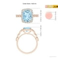 thumbnail image 4 of ANGARA Natural Cushion 2.45 ct Aquamarine Halo Ring with Marquise Motifs in 14K Rose Gold for Women (Size-10x8mm) | March Birthstone, Anniversary, Jewelry Gift for Women | Natural Aquamarine Ring, 4 of 9