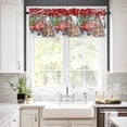 thumbnail image 2 of Red Christmas Kitchen Valances for Windows 42x12 Inch Kitchen Curtains Valances Rod Pocket Xmas Winter Snowflakes Truck Dogs Bathroom Window Valances for Window Treatment Decor, 2 of 6