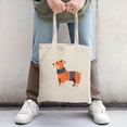 thumbnail image 2 of Stylish Cream Tote Bag with Cheerful Cartoon Dog & Blue Patterned Collar - Perfect for Shopping Travel & Parties, 2 of 4
