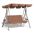thumbnail image 1 of GOLDSUN 3 Person Swing Hammock with Tray, Removable Cushion & Canopy, Coffee, 1 of 8