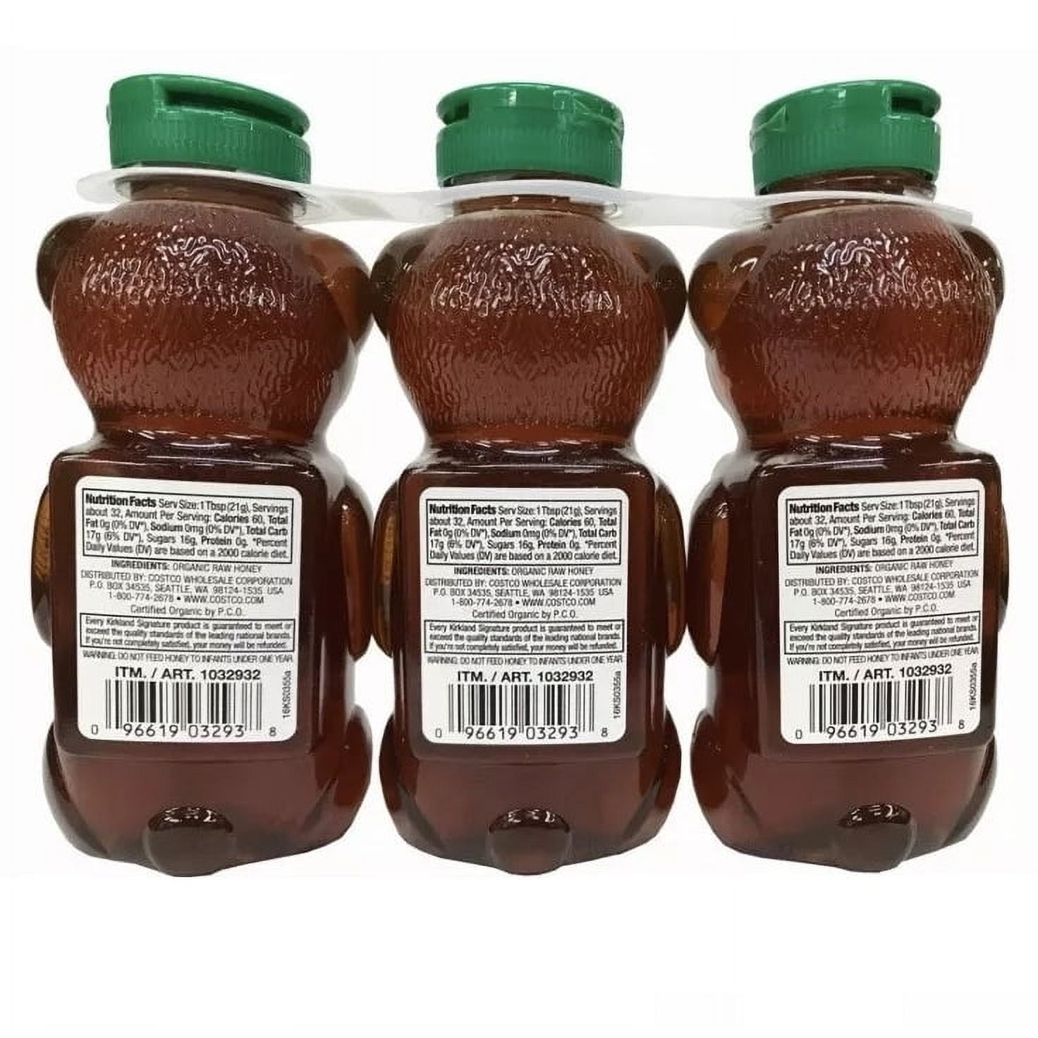 Kirkland Signature Organic Raw Honey 24 Ounce (Pack of 3)