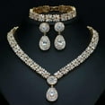 thumbnail image 2 of Gorgeous Dubai Gold Plated CZ Necklace Earring Bracelet Jewelry Set, 2 of 8
