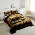 thumbnail image 3 of Manfei Rustic Farmhouse Bedding Comforter Set, Vintage Brown Down Comforter, Wildlife Deer Reversible Duvet Insert, Ultra Soft Bedroom Decoration, 2pcs, 3 of 8