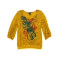thumbnail image 2 of Estilo y co. Camiseta adornada con cuello en V para mujer, marrón, extragrande Style&co. Camiseta adornada, 2 of 2