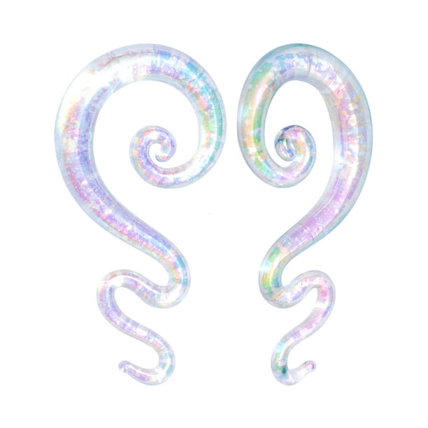 Body Candy Ear Gauges Stretching Kit Hangers for Stretched Ears Glass Spiral Taper Set 0 Gauge