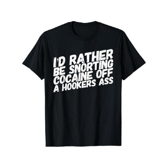 Camiseta para hombre Divertida camiseta de Cocaína Hooker, Fabricada en 100% algodón, Impresión de alta calidad, Suave y cómoda al tacto, Impresión de alta calidad, Suave y cómoda, Sencilla y práctica