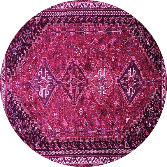 Ahgly Company Indoor Round Persian Pink Traditional Area Rugs, 5' Round