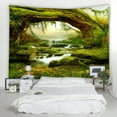 thumbnail image 6 of CASAFUN Forest Scenery Art Design Calico Tapestry, Green Tree in Misty Forest Tapestry Wall Hanging Nature Scenery Wall Tapestry Decor for Living Room Bedroom, 6 of 6