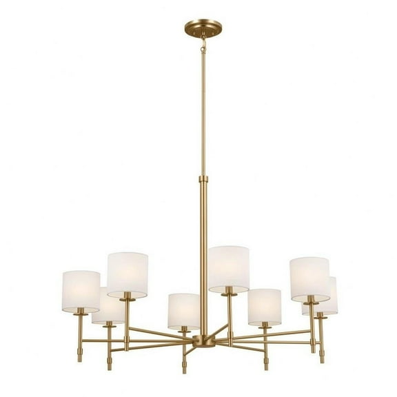 8 Light Chandelier in Traditional Style-27 inches Tall and 38.75 inches Wide-Brushed Natural Brass Finish Bailey Street Home 147-Bel-4964803