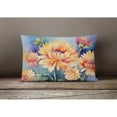 thumbnail image 2 of Carolines Treasures DAC1551PW1216 16 x 12 in. Unisex Chrysanthemums in Watercolor Fabric Decorative Pillow, 2 of 4