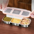 thumbnail image 5 of Stainless Steel Snack Containers - Reusable 3 Compartment Condiment Box with Lids for Kids Adults, Grab and Go Divided Snack Food Storage Containers Sauce Cups for School, Travel, 5 of 5