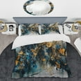 thumbnail image 2 of Designart "Captivating Liquid Ink in Blue and Gold" Abstract Marble Bedding Covert Set - Modern Blue Abstract Bed Set With 2 Shams, 2 of 6