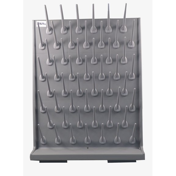 TECHTONGDA Wall Desk Drying Rack PP 52 Pegs Grey Lab Laboratory Drip Bar Supply Cleaning Equipment