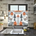 thumbnail image 4 of Yayeee Kitchen Curtains Tier Pair Light Filtering 27"x36" Rod Pocket Short Cafe Window Panel, Gray Snow Houses, 4 of 7