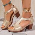 thumbnail image 3 of Women Wedge Sandal Flower Trendy Lightweight Square-Toe Low Wedge Heel Womens House Slippers Size 9 Ankle Buckle Studded Fashion Sandals for Summer, 3 of 9