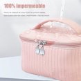 thumbnail image 3 of Neceser de Viaje Mujer, Cosmetiquera para Maquillaje Gran Capacidad Bolsa de Cosméticos PU Impermeable Organizador Portátil Con Asa y Cremallera Baño Tocador Aseo (Púrpura), 3 of 4