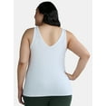 thumbnail image 4 of Terra & Sky Women's Plus Double V Neck Tank, 3-Pack, 4 of 8