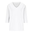 thumbnail image 4 of Bibifish T-Shirts For Women Cozy Fall Winter Soft 3/4 Sleeve V Neck With Bottons Tops Basic Casual Workout Tee Shirts Outfits, 4 of 4