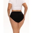 thumbnail image 3 of INNERSY Women's Plus Size High Cut Cotton Underwear High Waist Panties 4 Pack(3XL,Black), 3 of 7