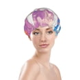 thumbnail image 3 of YFYANG Women's Double Waterproof Shower Cap, Watercolour Painting Pattern Reusable Hair Cap for All Hair Styles and Head Sizes, 3 of 9