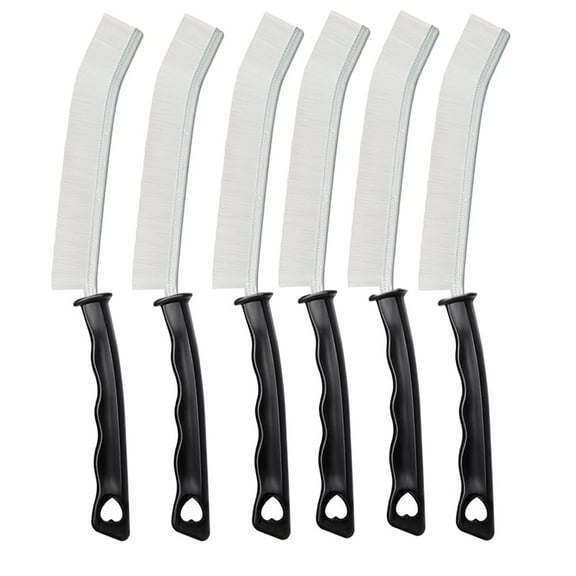 6 Pcs Crevice Cleaning Brush,Small Cleaning Brush,Scrub Brush for Shower Tile,Suitable for Bathroom,Kitchen,Windows,Faucets,Toilet,Car(Black Handle & White Bristles)