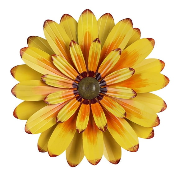 16'' Metal Flower Wall Decor - Sunflower Wall Art Decorations Hanging for Bedroom, Living Room, Bathroom, Boho Office