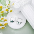 thumbnail image 5 of Owl/Hummingbird/Butterfly/Animal Moss Agate Hoop Earrings 925 Sterling Silver Vintage Moss Agate Hoop Earrings for Birthday Women Gifts, 5 of 10