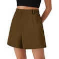 thumbnail image 3 of PRETTYGARDEN Shorts for Women Dressy Summer Elastic High Waisted Wide Leg Business Casual Work Shorts with Pockets, 3 of 7
