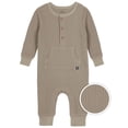 thumbnail image 3 of Modern Moments by Gerber Baby Boy Waffle Long Sleeve Romper, Sizes 0/3-24 Months, 3 of 6