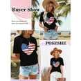 thumbnail image 7 of XCHQRTI Women's Merica Shirt American Flag Tee Short Sleeve 4th of July Patriotic Shirts, 7 of 7