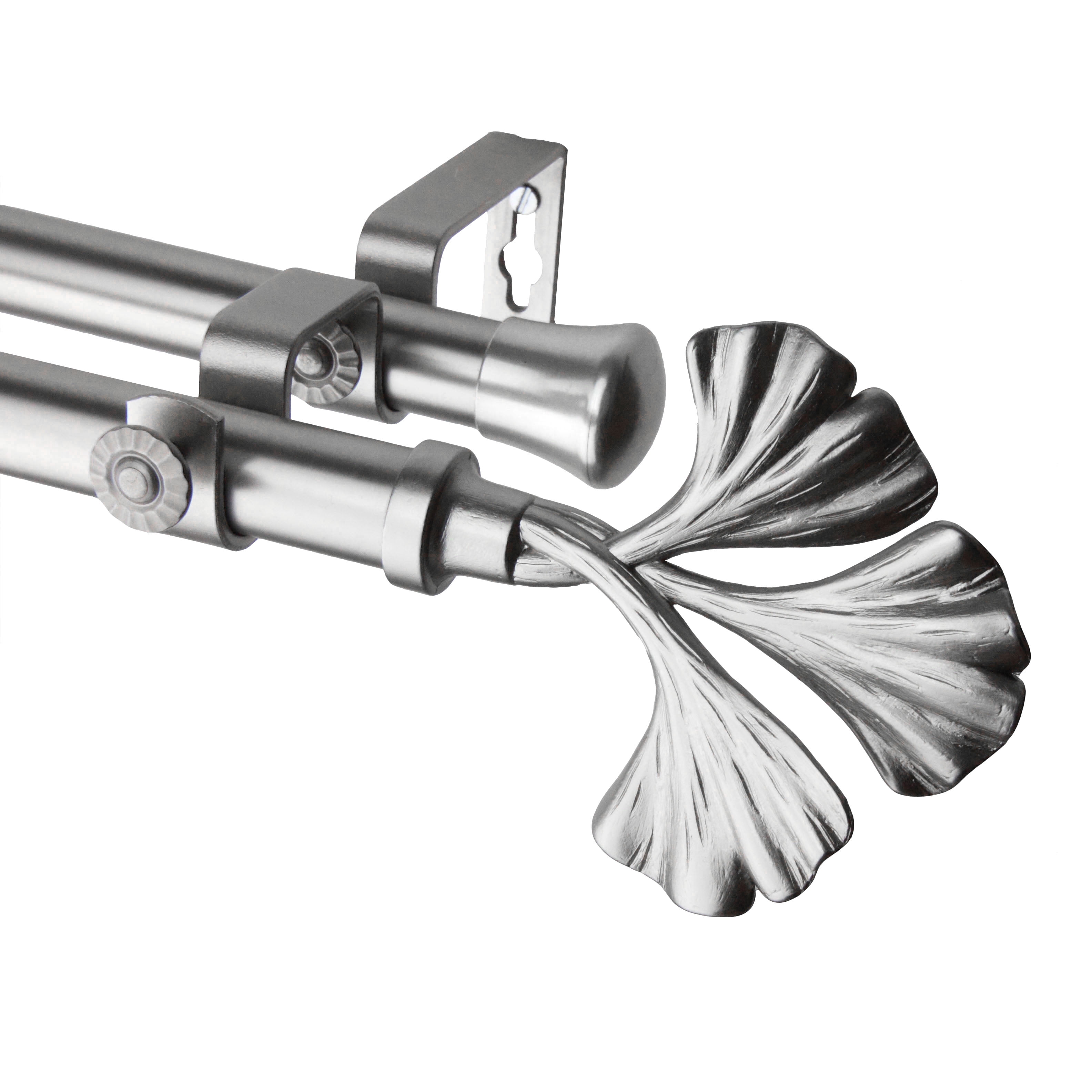 Florence Double 13/16 inch dia. Curtain Rod 120-170" - Satin Nickel