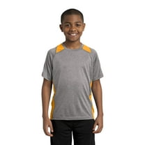 Sport-Tek Youth Heather Colorblock Contender Tee-M (Vintage Heather/ Gold)