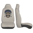 thumbnail image 4 of XMXT 2Pcs Car Seat Cover Decor Protector, Motorcycle Skeleton Print Front Seat Covers for Cars SUVs, Universal Fit, 4 of 9