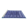 thumbnail image 2 of Ahgly Company Machine Washable Indoor Square Abstract Blue Modern Area Rugs, 7' Square, 2 of 4