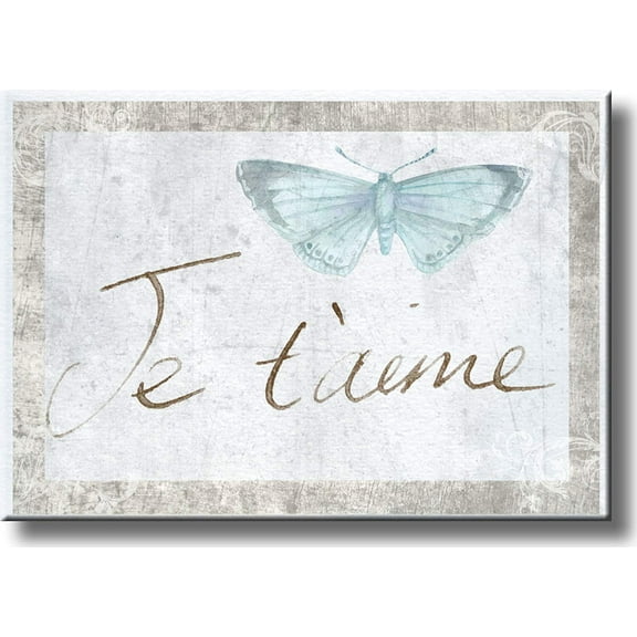Je T'aime French Love Picture on Stretched Canvas, Wall Art Décor, Ready to Hang