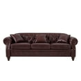 thumbnail image 3 of Chesterfield Faux Leather Sofa, 3 Seaters Button Tufted Couch with Storage and Nailhead Trims for Living Room Office, 3 of 12